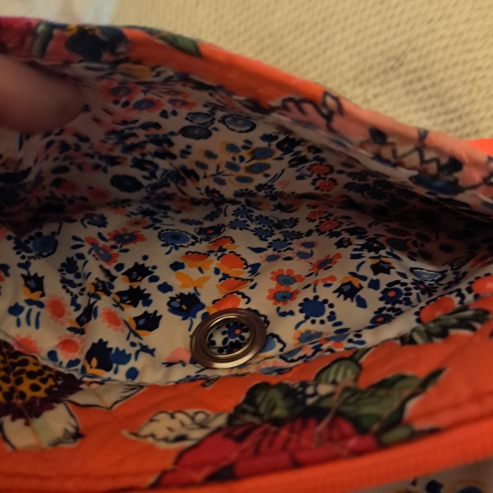 Vera Bradley Coral Floral Crossbody Purse With Adjustable Strap - Picture 7 of 8